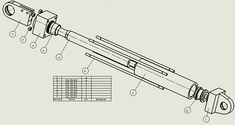 横拉杆液压缸（前后眼）63x45x240mm