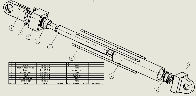 横拉杆液压缸（前后眼）63x45x240mm