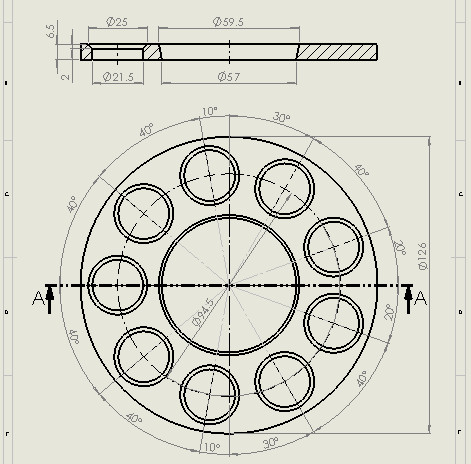 液压泵的板式和圆柱形活塞盖