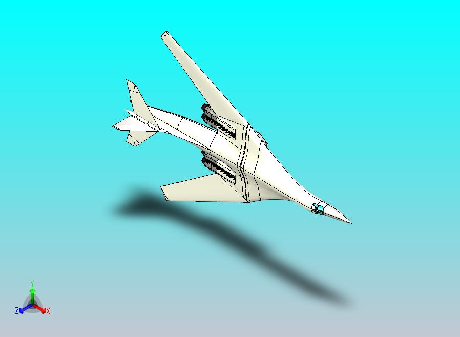 Tu-160逆火战略轰炸机CATIA V5 r21参数化模型