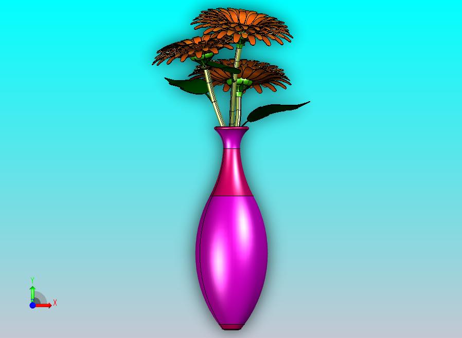 插花及花瓶CATIA V5 r21模型