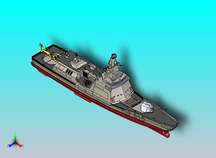 隐身驱逐舰CATIA V5 r21模型