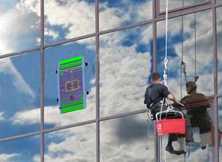 爬壁式自动擦玻璃机