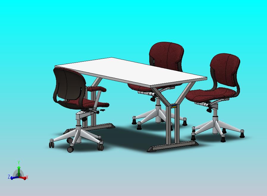 办公桌椅模型