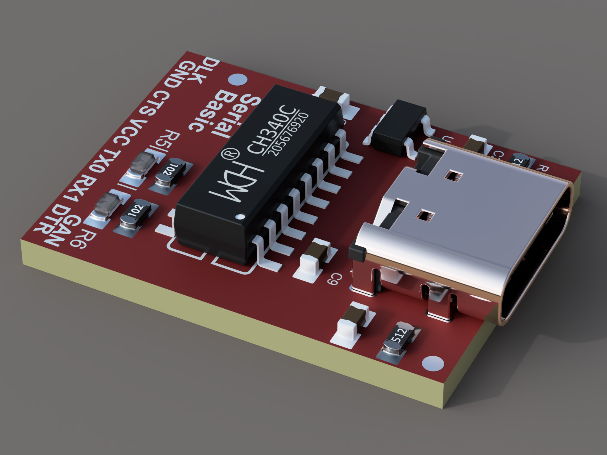 TTL UART-USB-C – CH340C模块