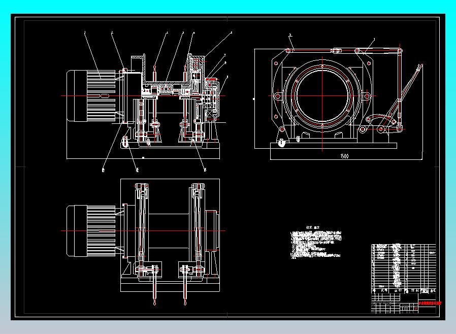 矿井用调度绞车总装图A0
