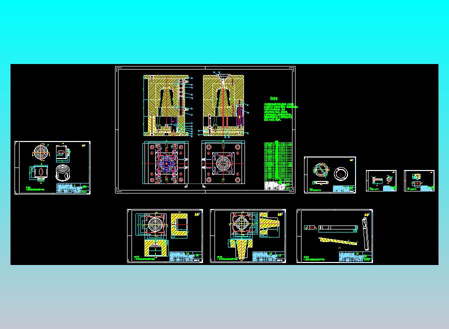 硅胶按键模具2D全部图档
