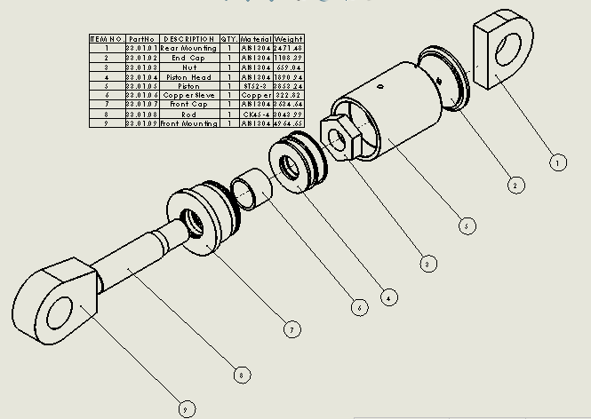 双作用液压缸（焊接式）100x50x20mm