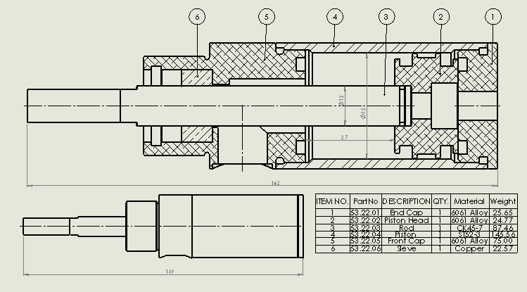 双作用气缸32x12x27mm