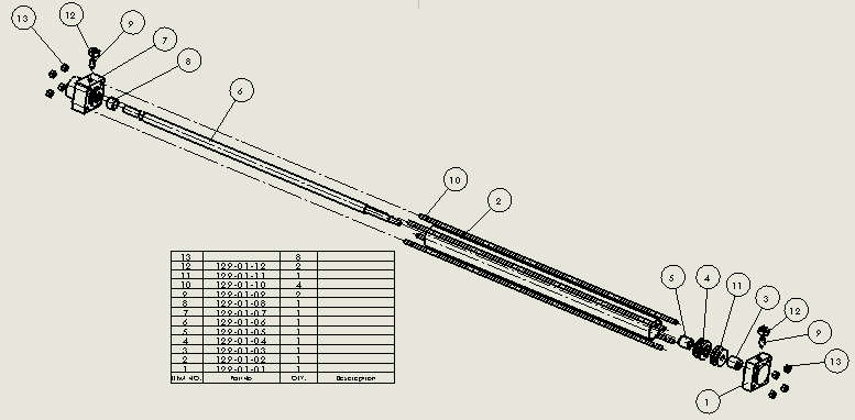 横拉杆液压缸40x18x506mm