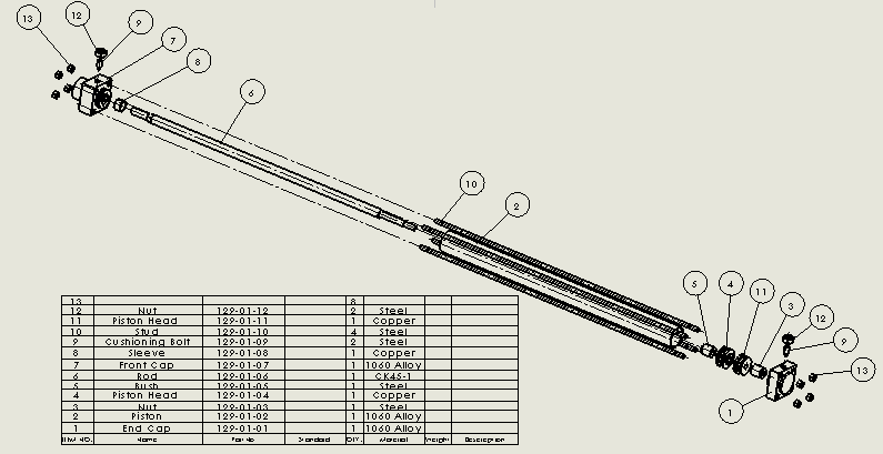 横拉杆液压缸40x18x506mm