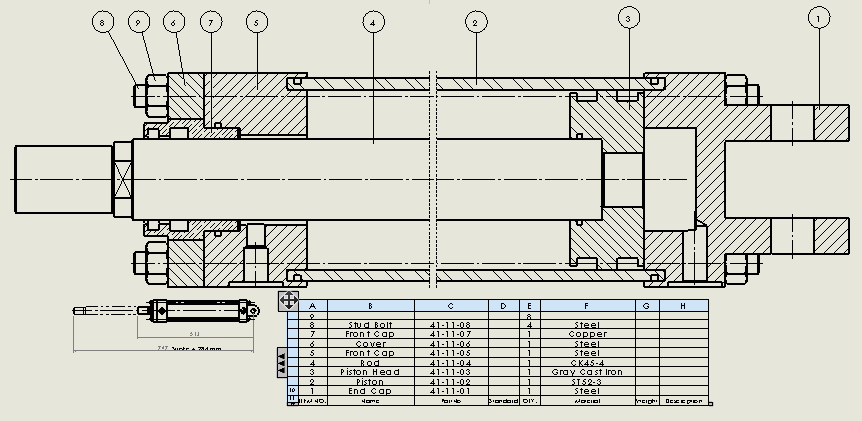 横拉杆液压缸（后眼）80x36x284mm