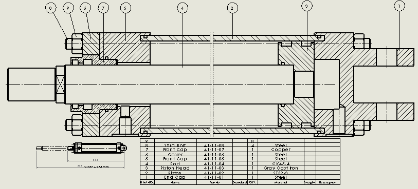 横拉杆液压缸（后眼）80x36x284mm