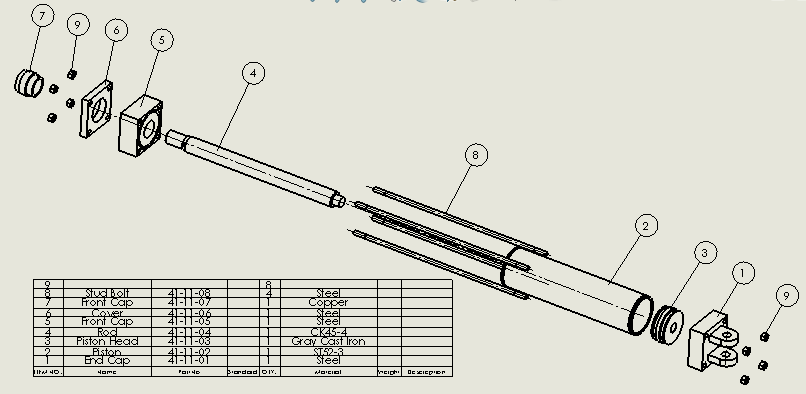 横拉杆液压缸（后眼）80x36x284mm