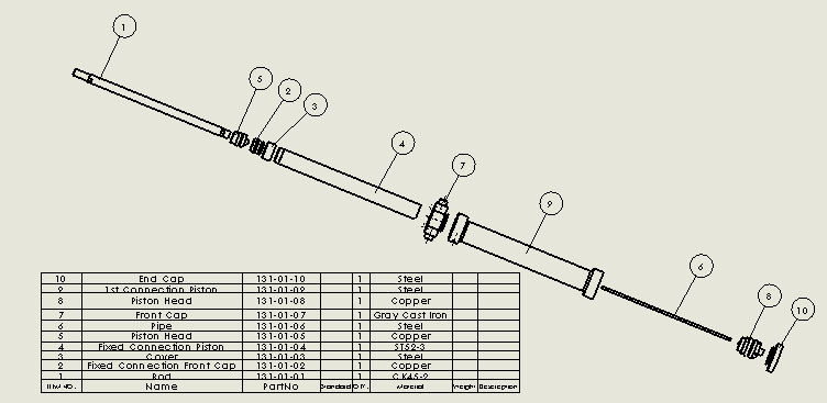 伸缩式液压缸（3级）（固定耳轴）63 l 45 l 28 x行程892 mm