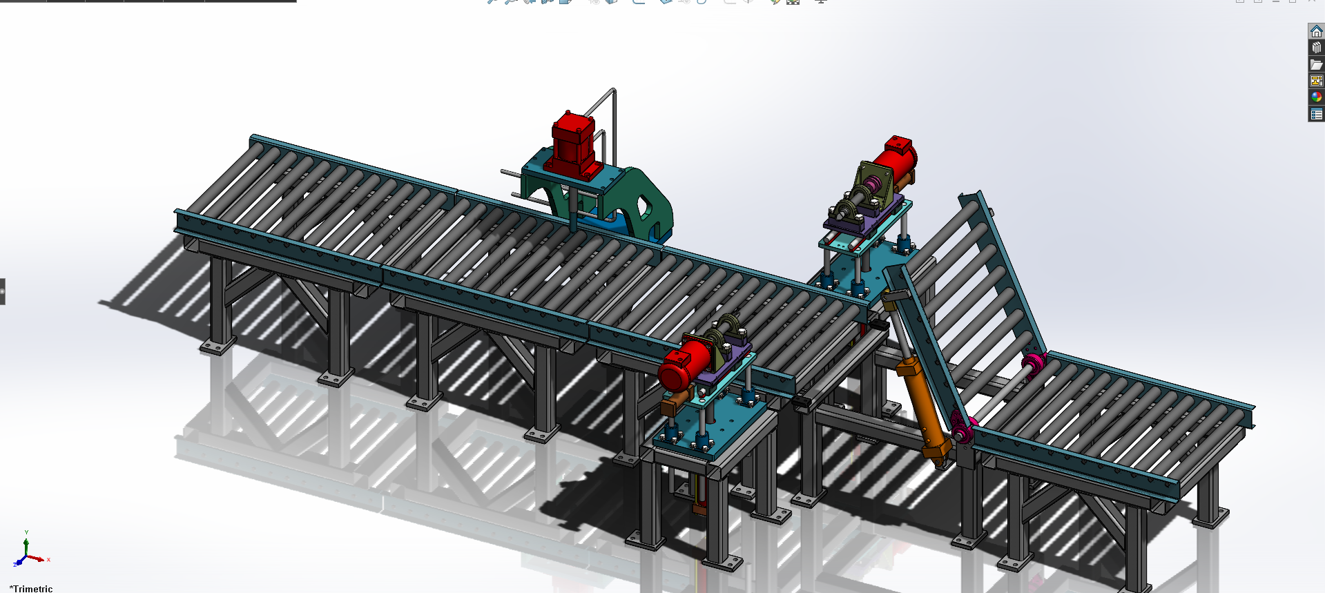 带倾斜机构的工业电动辊道输送机系统
