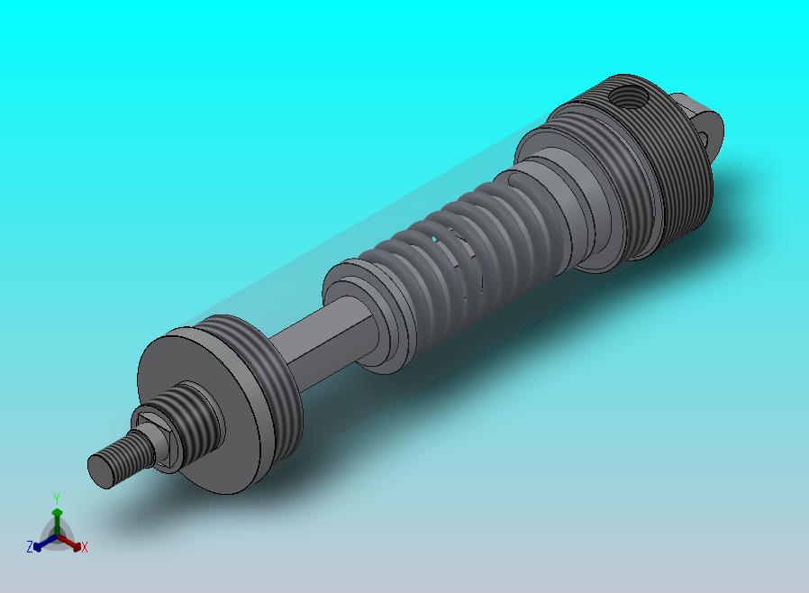 圆形气缸（单作用）（带方形杆）32x（9.5x9.5）x32mm