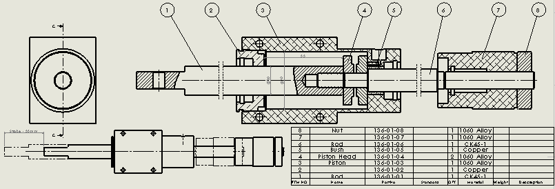 专用微型气动缸（双杆）（调节行程）40x20x55mm