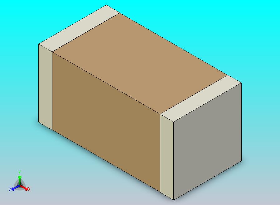 TDK多层陶瓷片式电容器的3D模型。c1005-1.snapshot.1