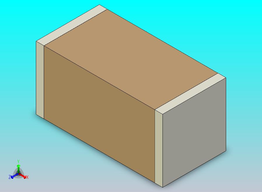TDK多层陶瓷片式电容器的3D模型。