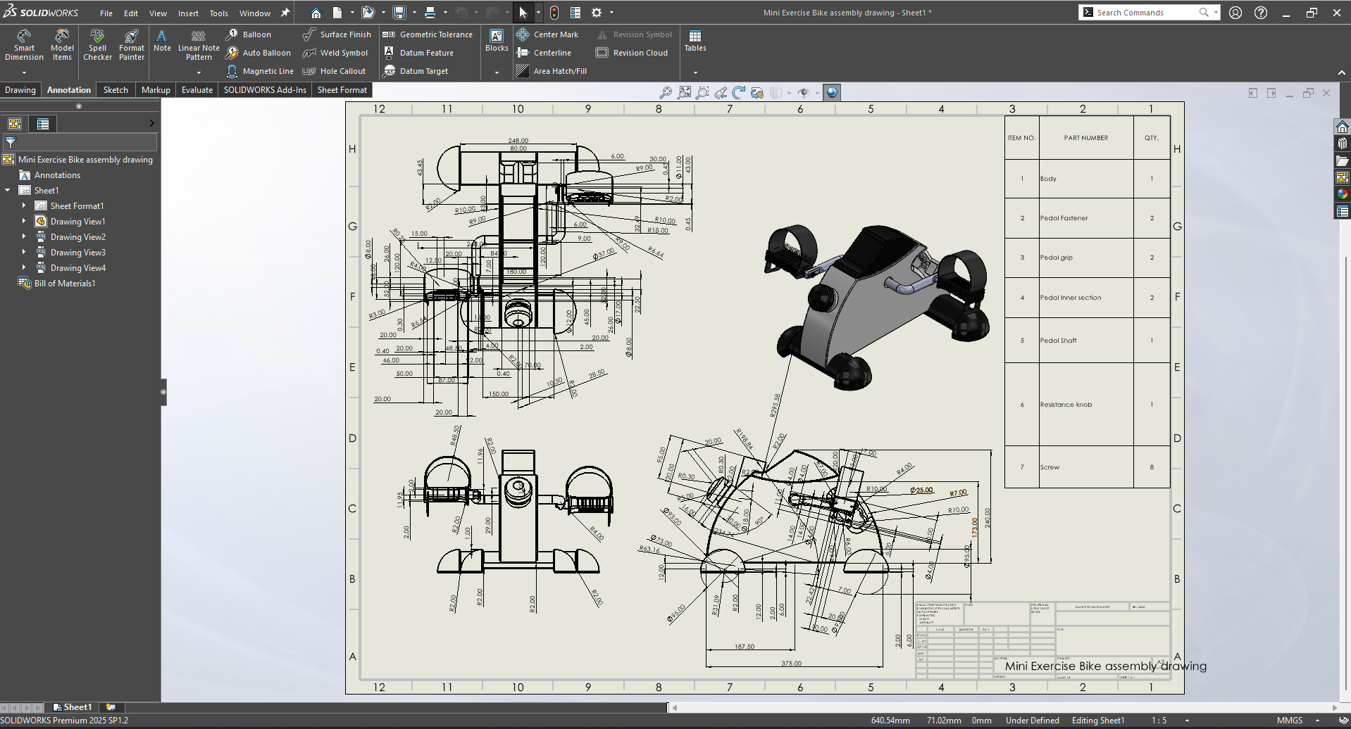 迷你健身车或脚踏车