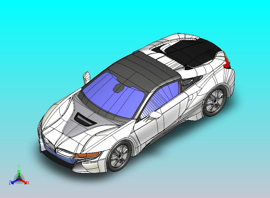 宝马i8车型CATIA模型