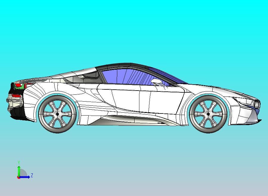 宝马i8车型CATIA模型