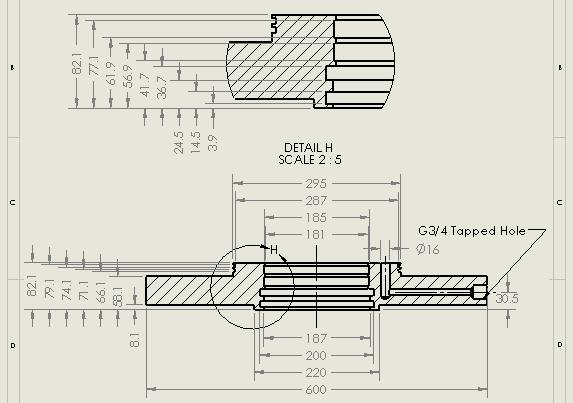 焊接式液压缸（带法兰固定）290x180x1300毫米