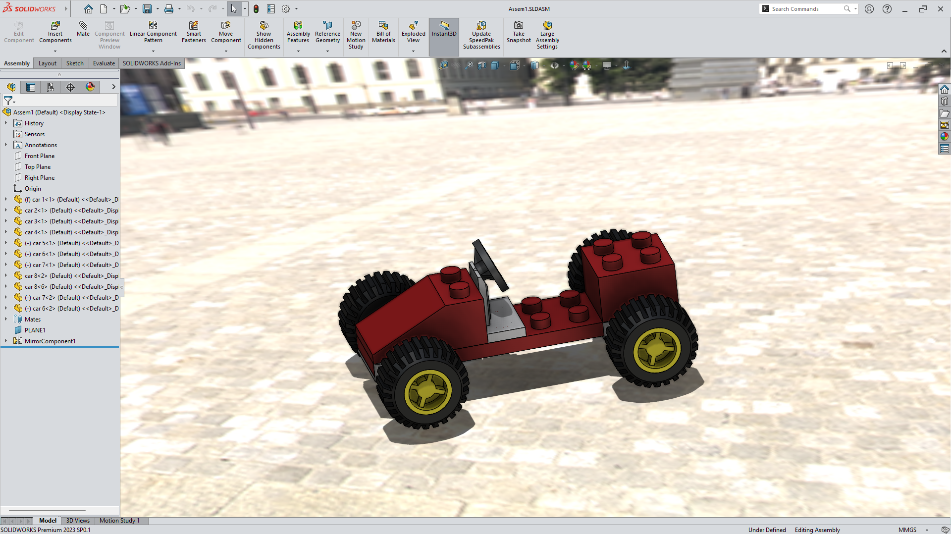 乐高风格玩具车