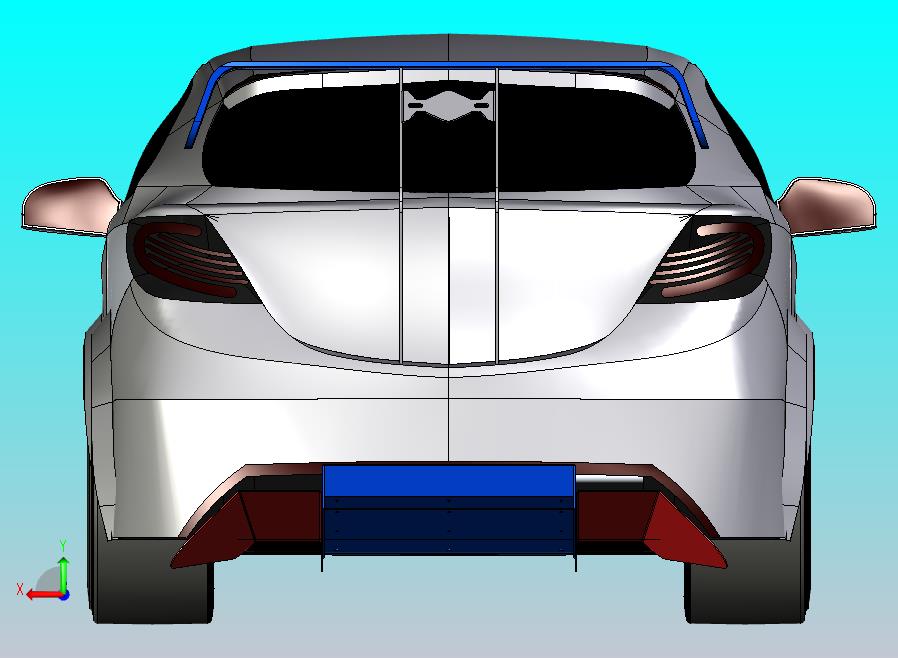 带复合材料尾翼的跑车