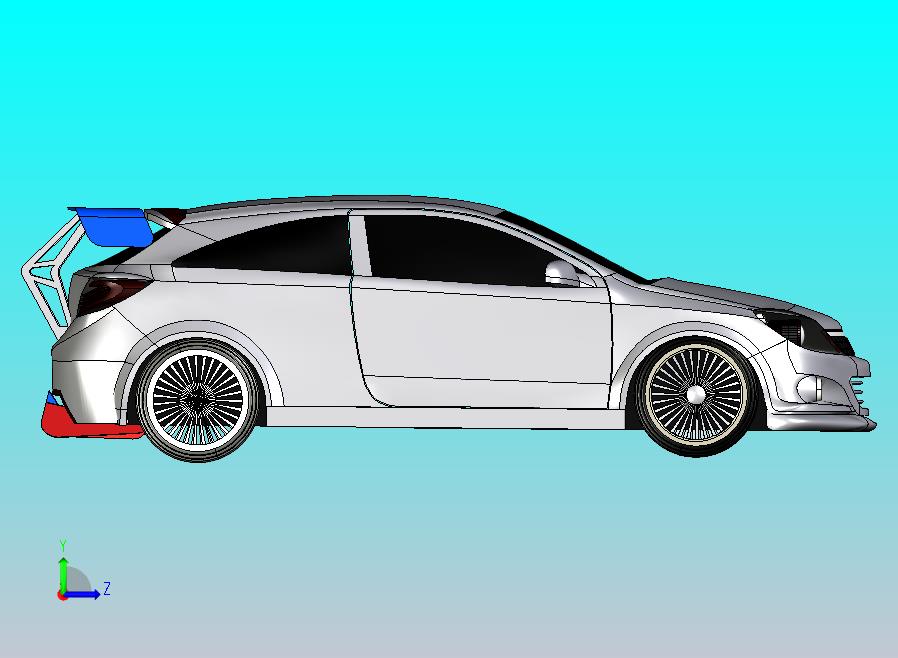 带复合材料尾翼的跑车