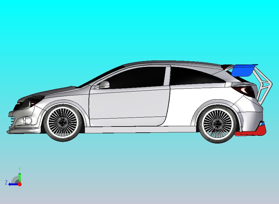 带复合材料尾翼的跑车