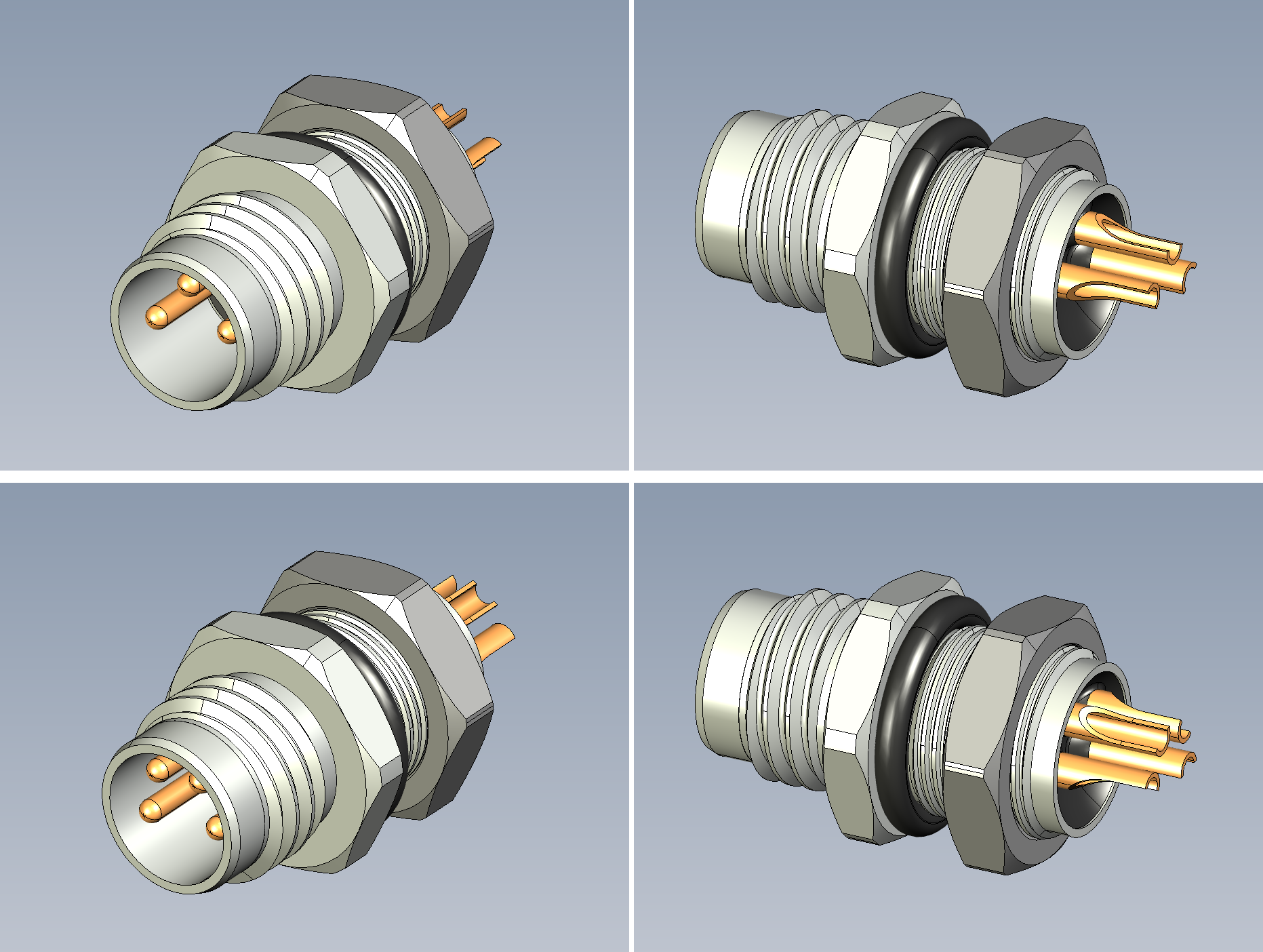 面板安装插头M8x1 Mal