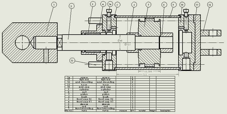 拉杆气缸（带库欣）125x40x100mm
