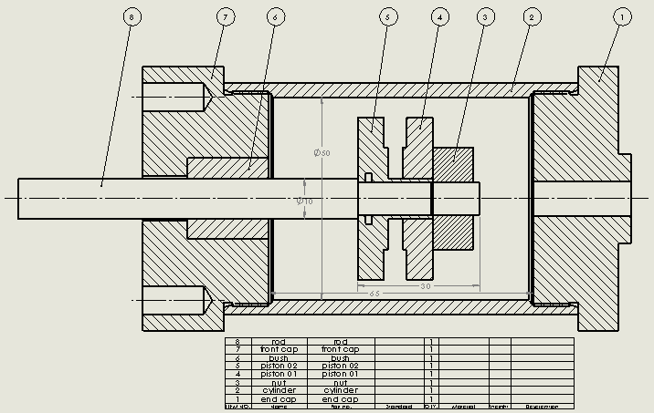 专用气缸50x10x35 mm