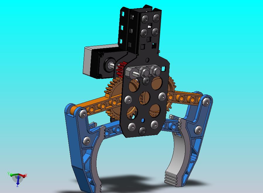 齿轮式机械爪模型