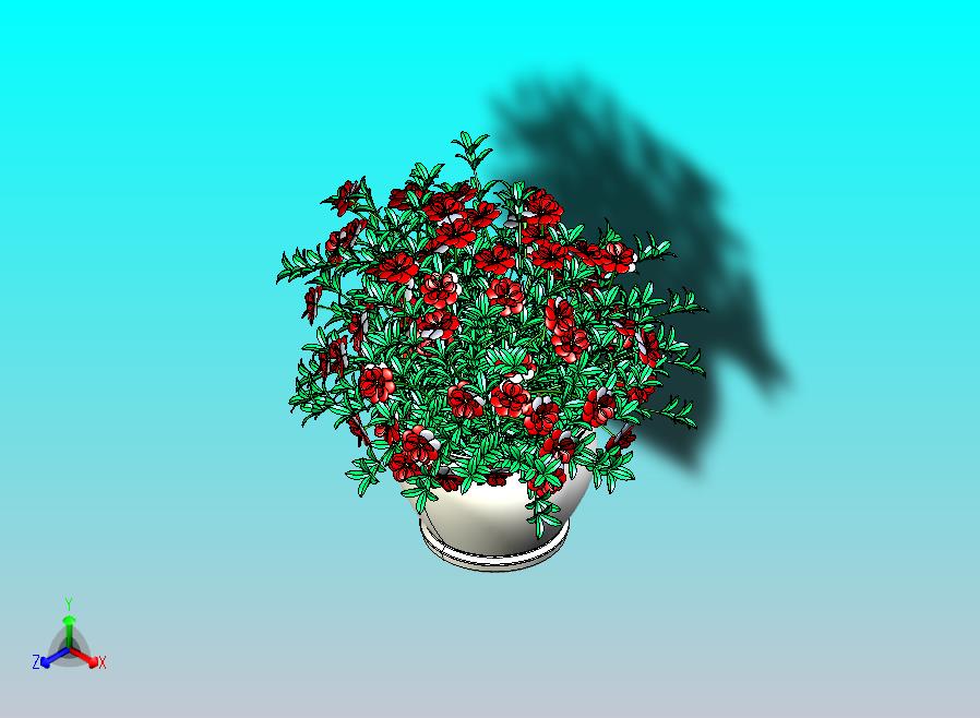 鲜花及花钵CATIA建模