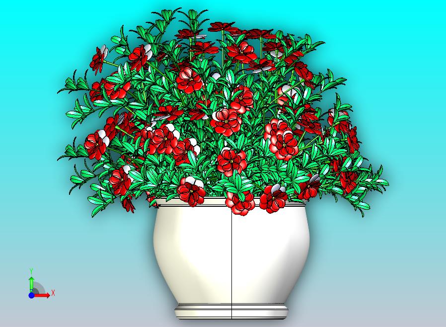 鲜花及花钵CATIA建模