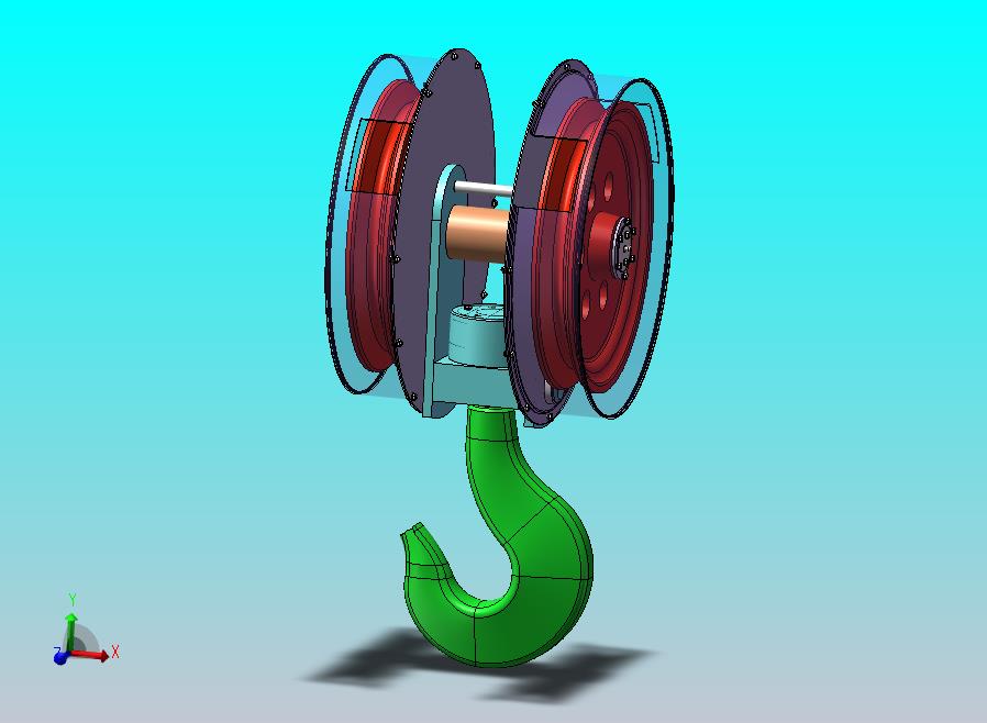 双滑轮重载吊钩