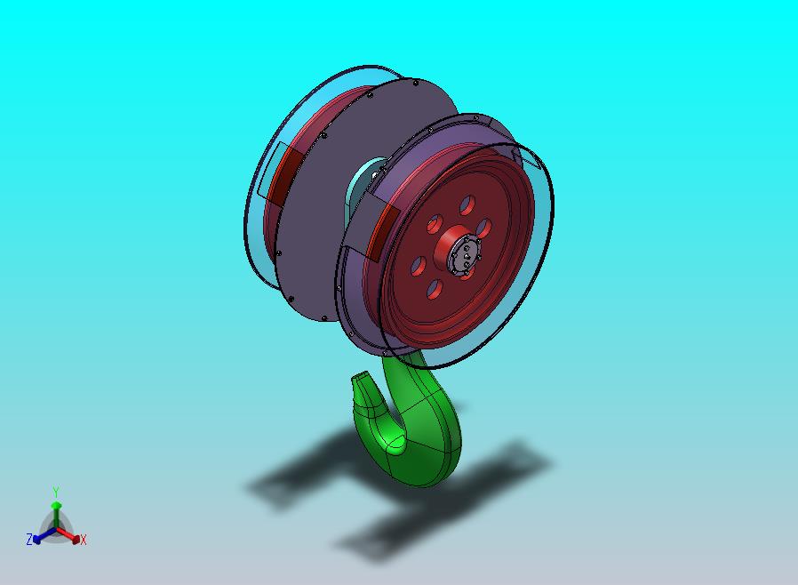 双滑轮重载吊钩