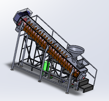 U型斜螺旋输送机