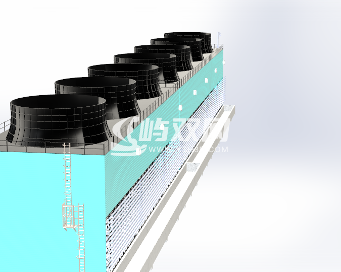 7个单元组成的冷却塔