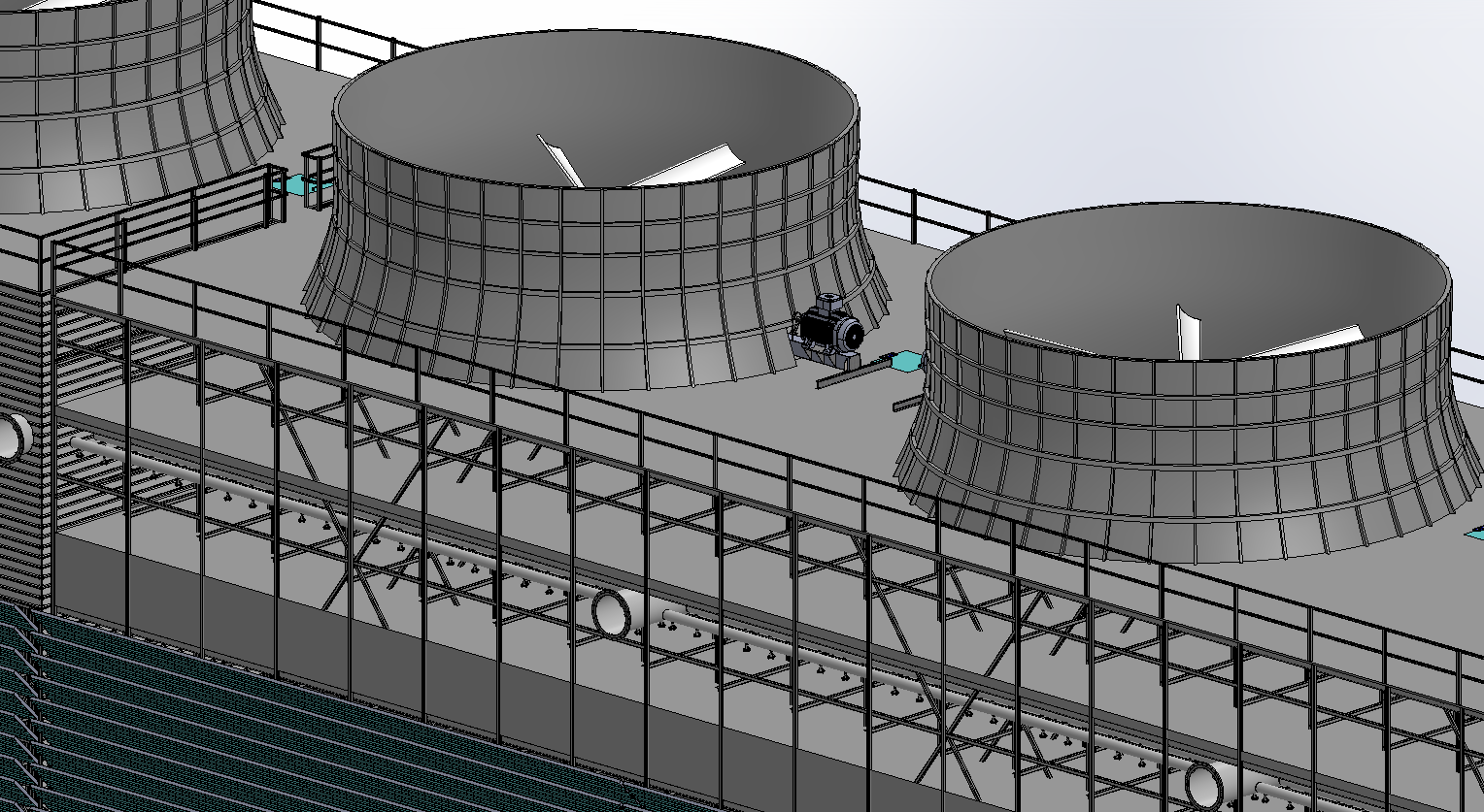 7个单元组成的冷却塔