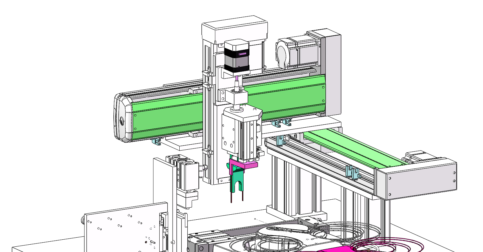 绑带机USB自动组装机，包含端子的自动供料，外壳的自动组装等
