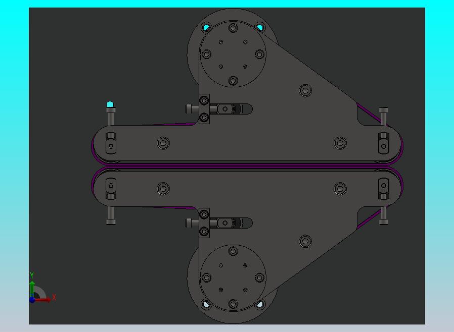 对夹皮带输送机构