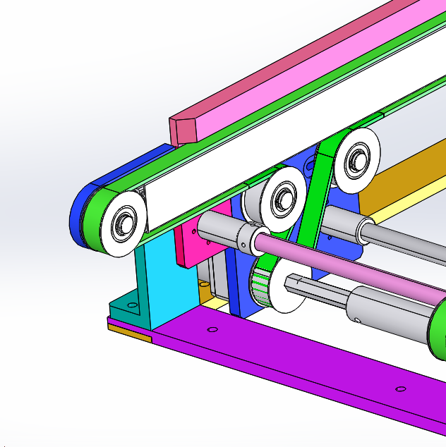 可变间距宽度可调平皮带线