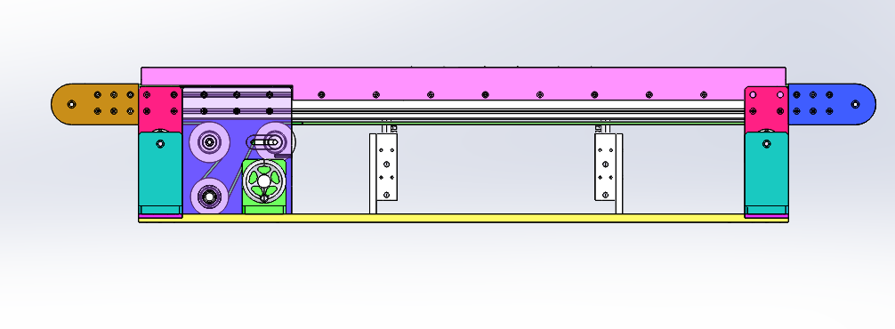 可变间距宽度可调平皮带线