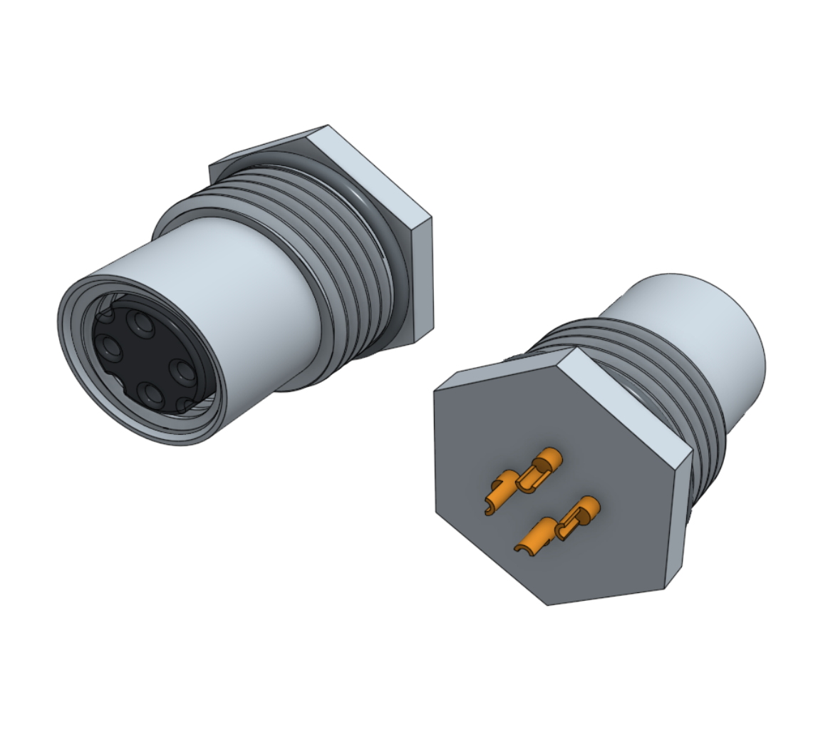 M8 4 针 D 型连接器