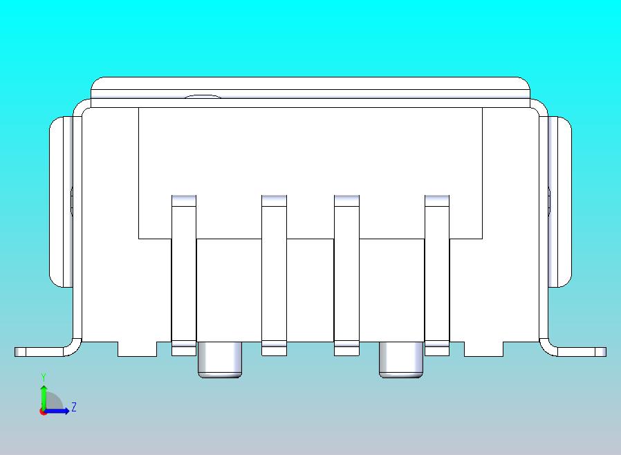USB 2.0 A型全SMT焊尾