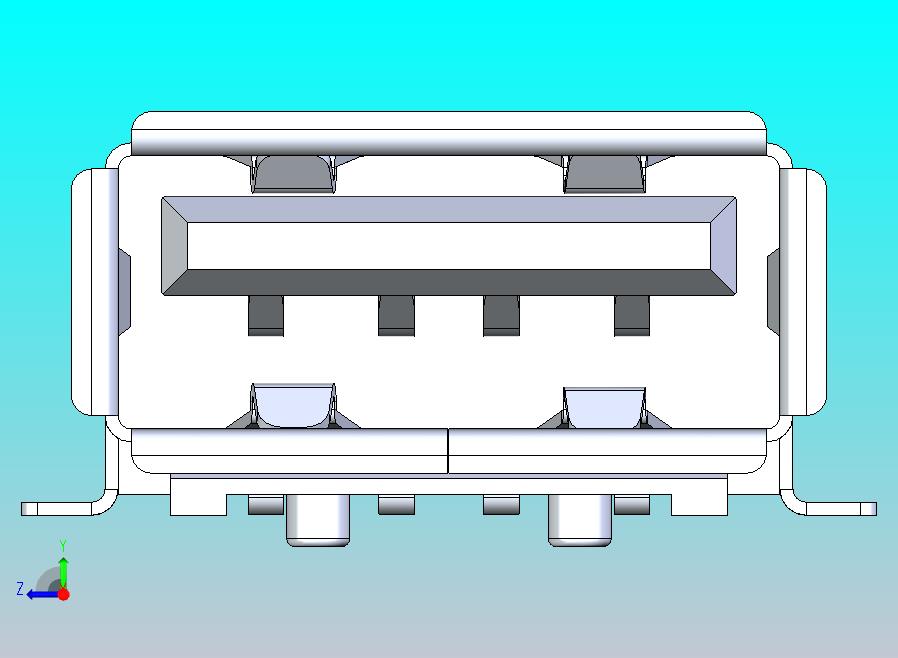 USB 2.0 A型全SMT焊尾